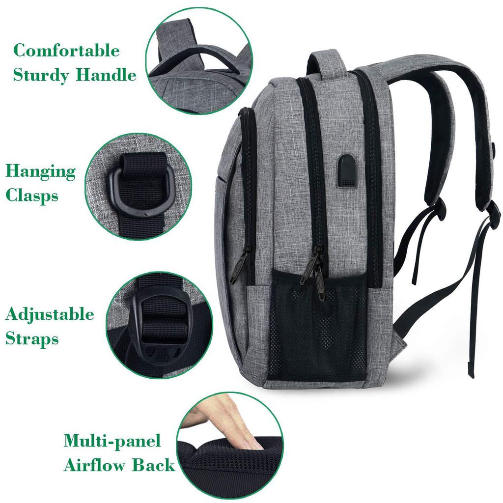 Premium Men's Laptop Backpack – Large-Capacity Business & Travel Bag with USB Charging, Waterproof Oxford Fabric