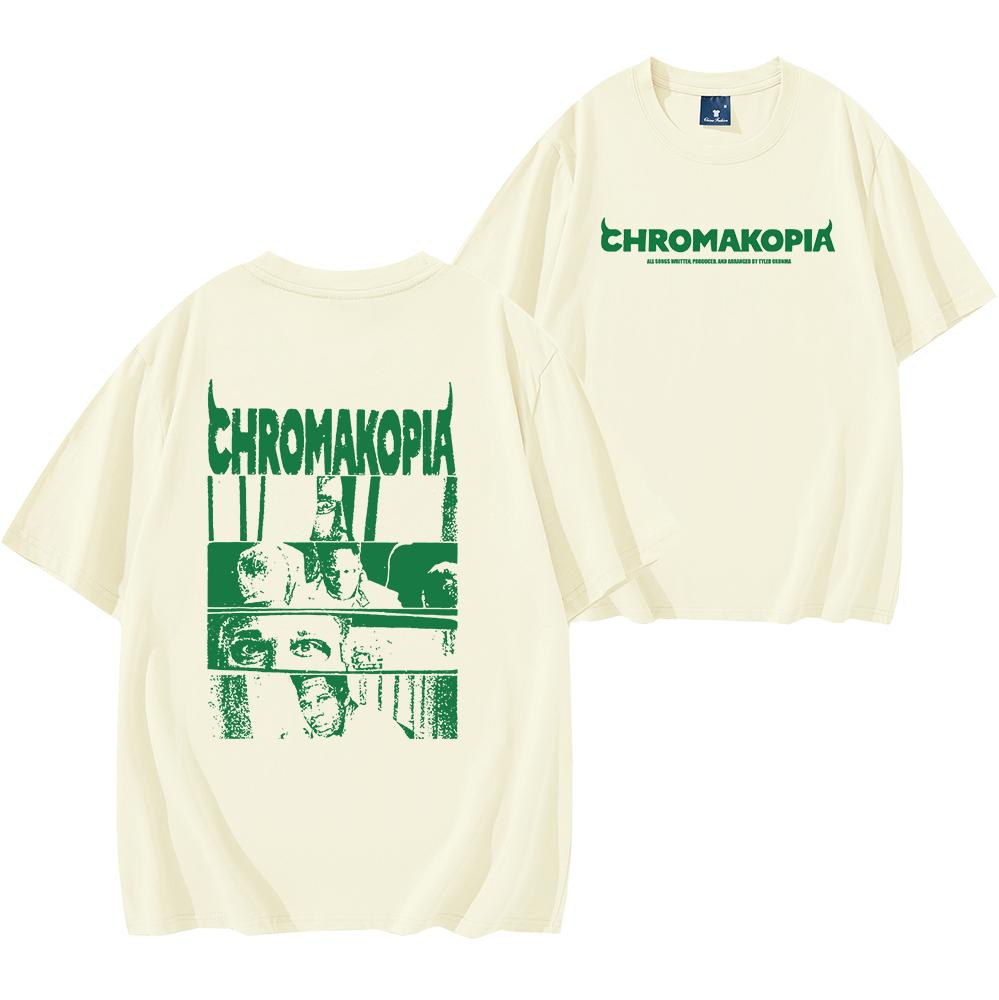 

Футболка унисекс The Creator Chromakopia из хлопка с графическим принтом, одежда для поклонников хип-хопа, альтернативная уличная одежда, топы для мужчин и женщин. 4XL