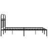 Metal Bed Frame with Headboard Black 120 x 190 cm