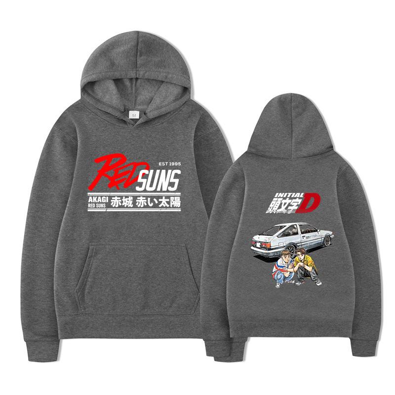 Anime Drift AE86 Initial D Graphic Hoodie Casual Goth Men Women Sweatshirt Fleece Oversized Couples Streetwear Hoodies