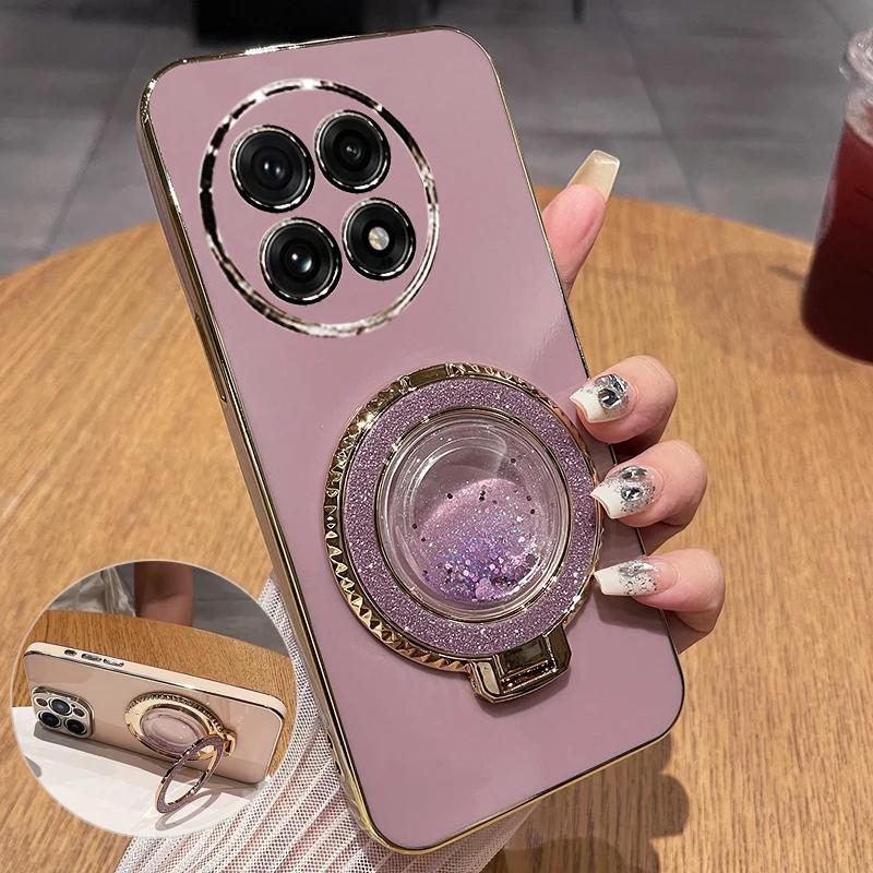 

Чехол-держатель Quicksand с гальваническим покрытием для Oneplus 13R 1+13, чехол-подставка из мягкого силикона и ТПУ с карамельным покрытием для Oneplus ACE 5 Pro ACE5 3V oneplus ACE 3 фиолетовый