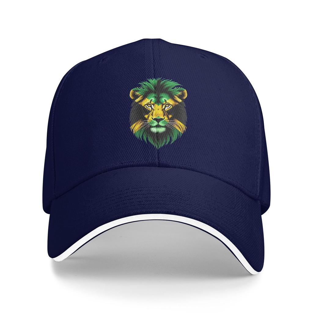 Jamaica Flag Lion Face Casual Baseball Cap Spring Jamaica Lovers Trucker Hat Outdoor Gym Snapback Cap Unisex-Teens Baseball Caps
