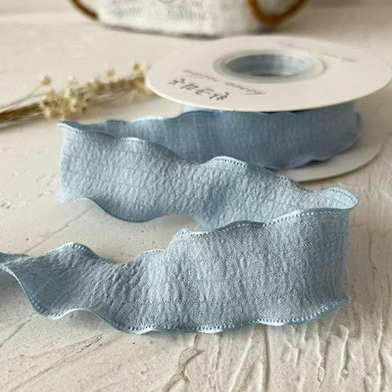 Luxury Blue Lace Trim Ruffle Flounce for DIY Dress Decoration