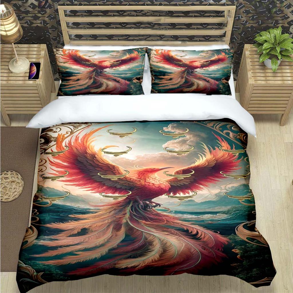 3D Popular Mythical Beast Phoenix Print Bedding Sets Bed Supplies Set  Comforter Set  Teens Girls Cartoon Twin Single Kid Gift