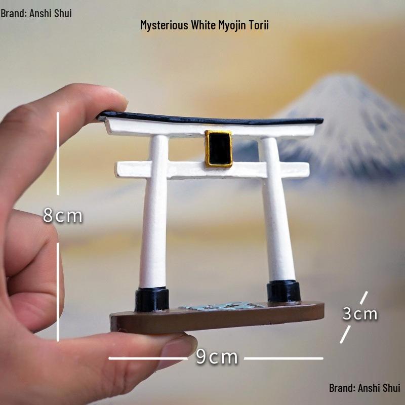 Kyoto Sand Table: Genshin Impact Style Ornament with Torii Bonsai.