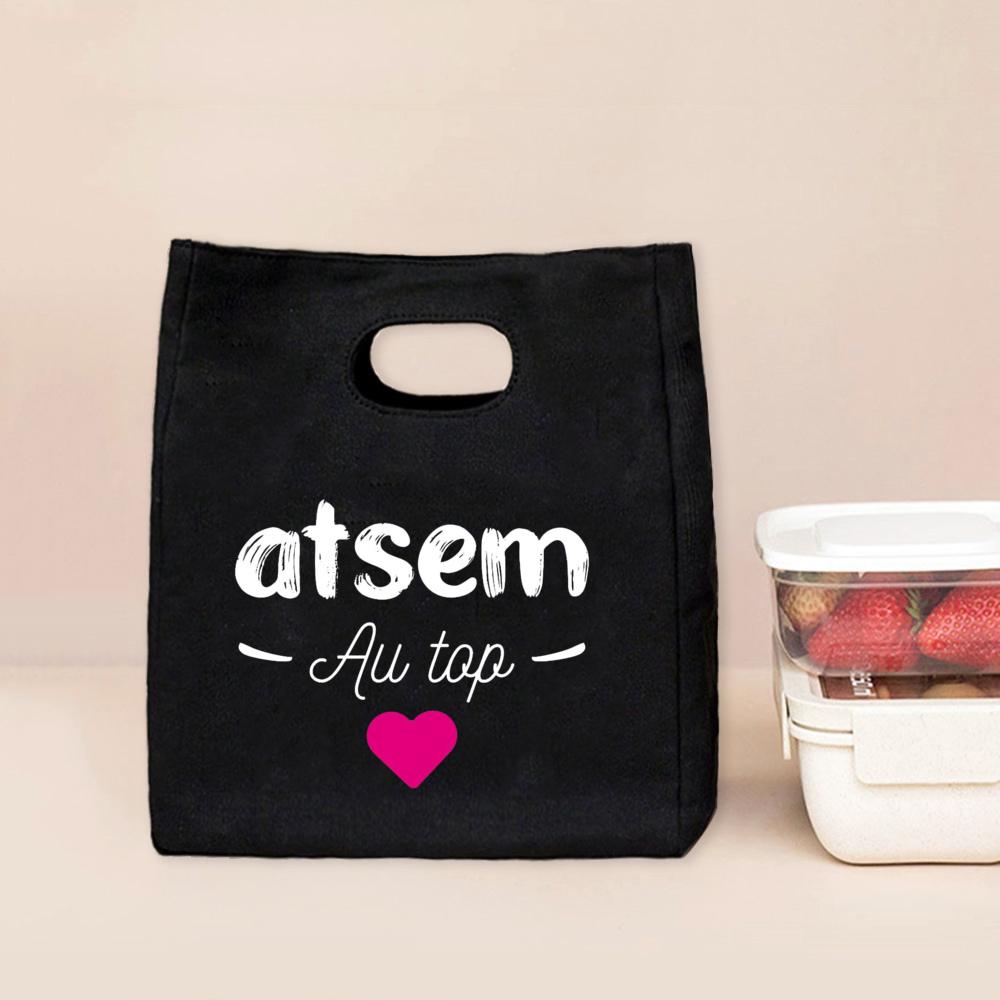 

Atsem Super Cool Printed Cooler Bags Lunch Bag Portable Insulated Bento Bags Thermal School Foods Storage Pouch Gift for Teacher