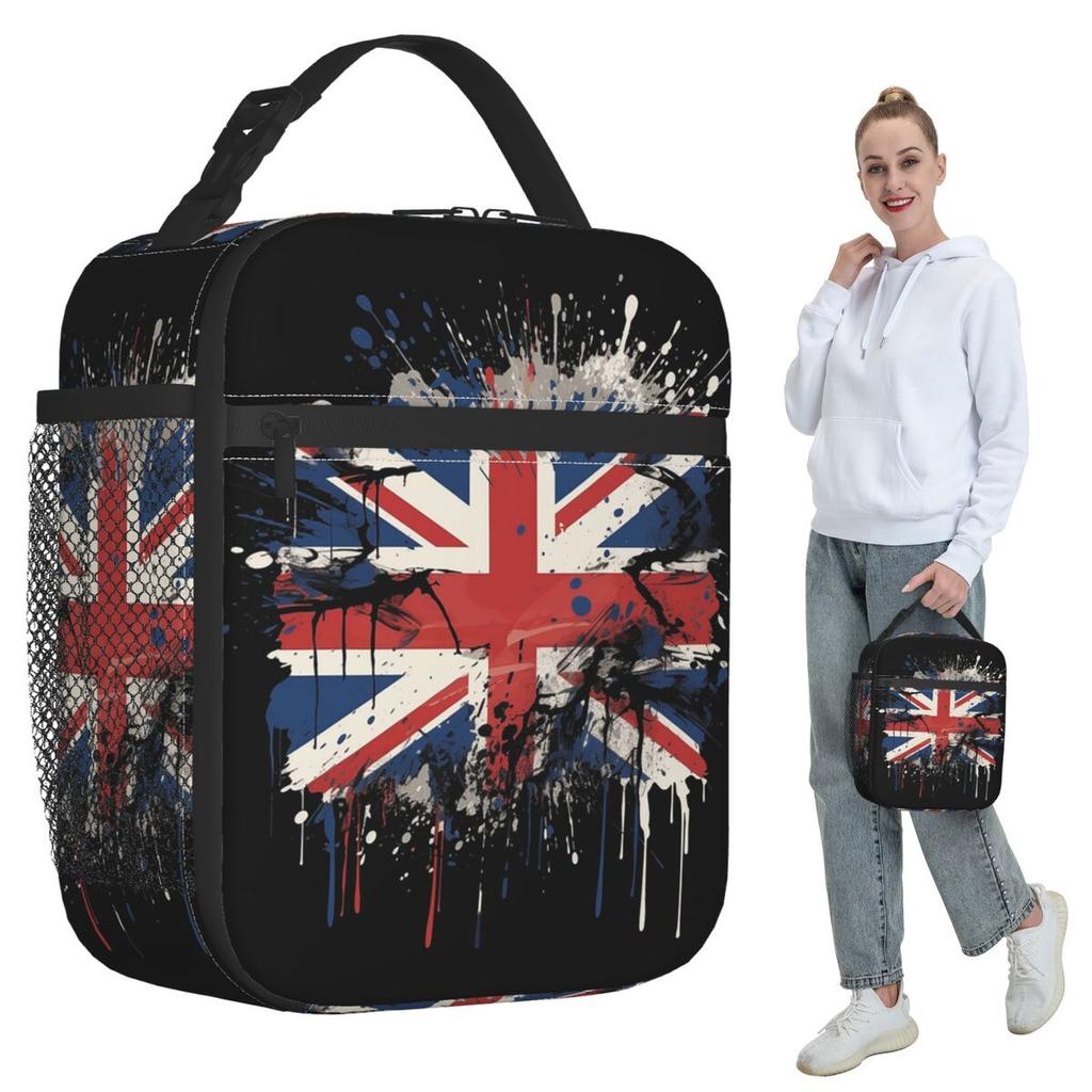 Union Jack Flag Of The UK United Kingdom British Insulated Lunch Bag for Women Office Cooler Thermal Food Box Tote Lunch Boxes