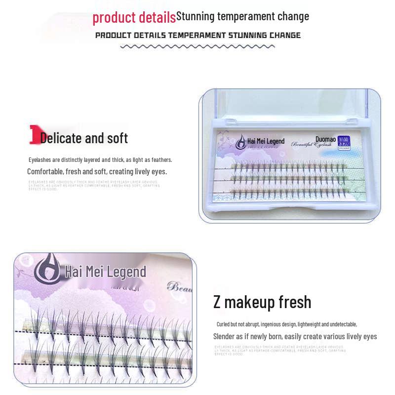 5-Pack Self-Grafting Natural Flower Flat False Eyelashes