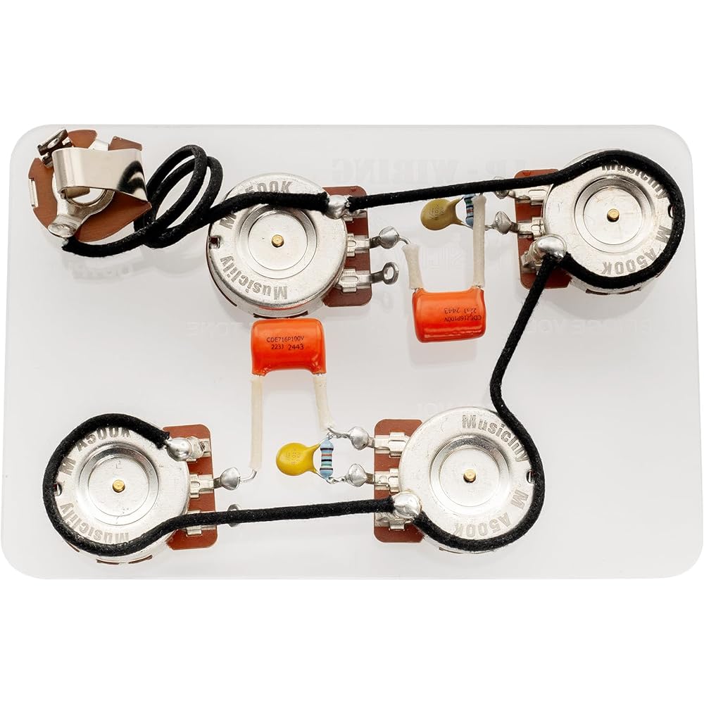 Musiclily Pro LP Standard Modern 60-tals PLUS Treble Bleed Förtrådat Kit för Les Paul Elgitarrer med Nickelswitchar