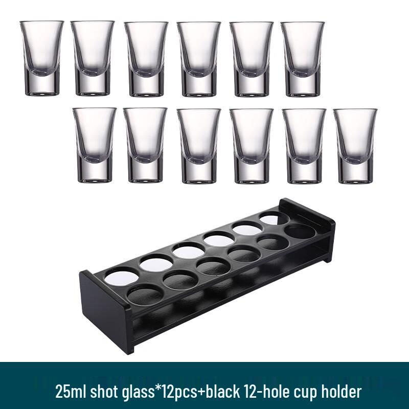 Bullet Shot Glass Set with Black Rack