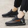 Men's Shoes for Winter New Style Flying Knitted Breathable Men's Casual Sports Shoes National Trend Fashionable Jelly Bottom Men's Shoes
