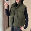 Wind cotton vest autumn and winter vest stand-up collar short cotton vest women's down cotton clothing vest outer wear