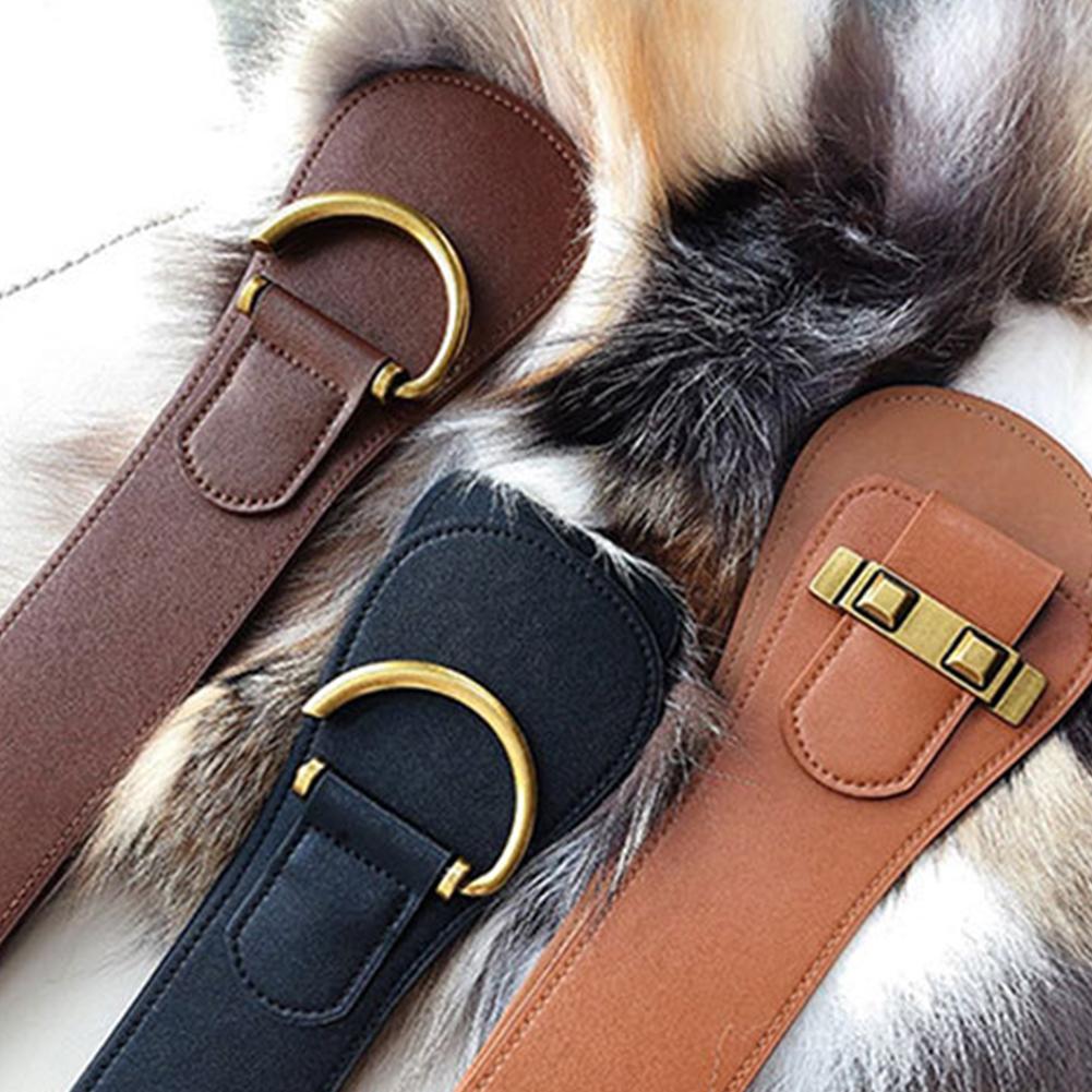 Gold Buckle Waist Belts For Women Pure-Color Leather Clothes Belt Adjustables Soft Belt For Girl Female Clothes Decoration