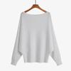 Autumn Winter Women's Plus Size One-Shoulder Cable Knit Batwing Sweater Pullover