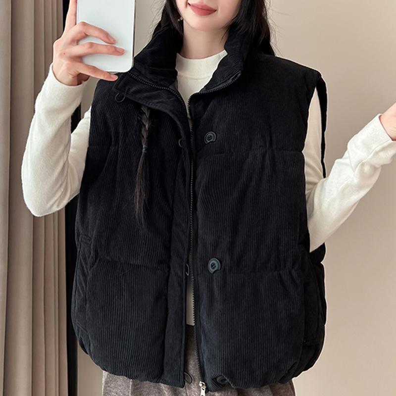 Fashion Winter Sleeveless Vest Woman Warm Outerwears Casual Thick Women's Jackets