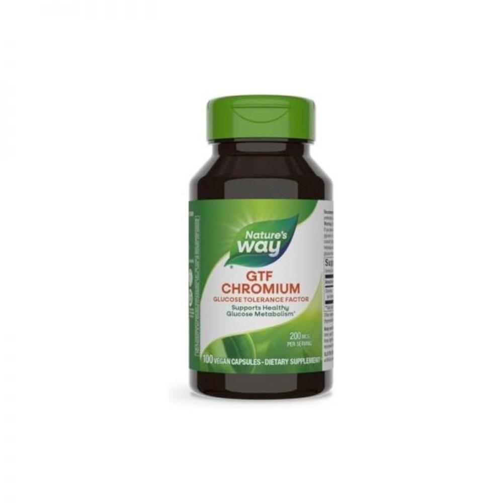 Nature's Way GTF Chromium Capsules 200 micrograms chromium per serving, 100 pcs, 200 tablets