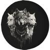 Three Wolves Graphic Tire Cover Durable Polyester Wheel Protector for RV Trailer SUV Outdoor Gear