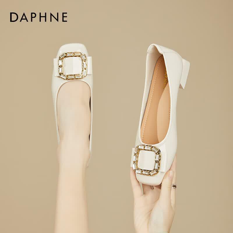 Daphne Women s Rhinestone Block Heel Pumps 39