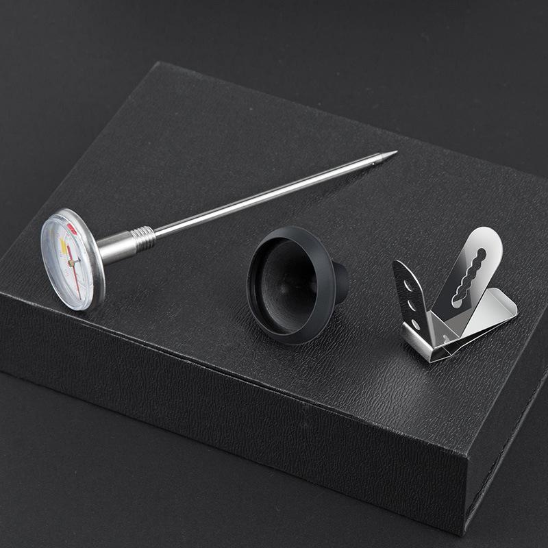 Hand Coffee Thermometer Coffee Pot with Milk Latte Jar Can Be Clipped Stainless Steel Pointer Probe Thermometer