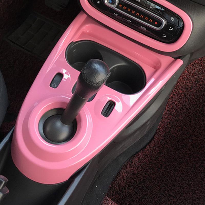 Car Pink Full Interior Modification Window Lift Panel Decoration Sticker For Smart 453 Fortwo Forfour Car Styling