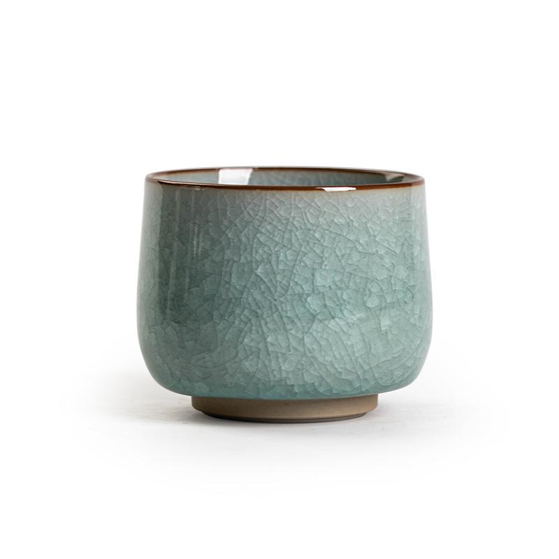 Ceramic ice flower master cup Kung Fu teacup tea bowl opening can raise Ru kiln large tea cup tea cup tea set