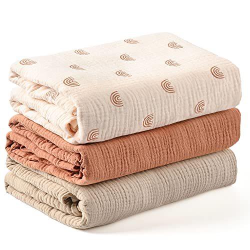 Baby Cotton Yarn Quilt Three-piece Wrapping Towel Newborn Six-layer Wrapping Blanket