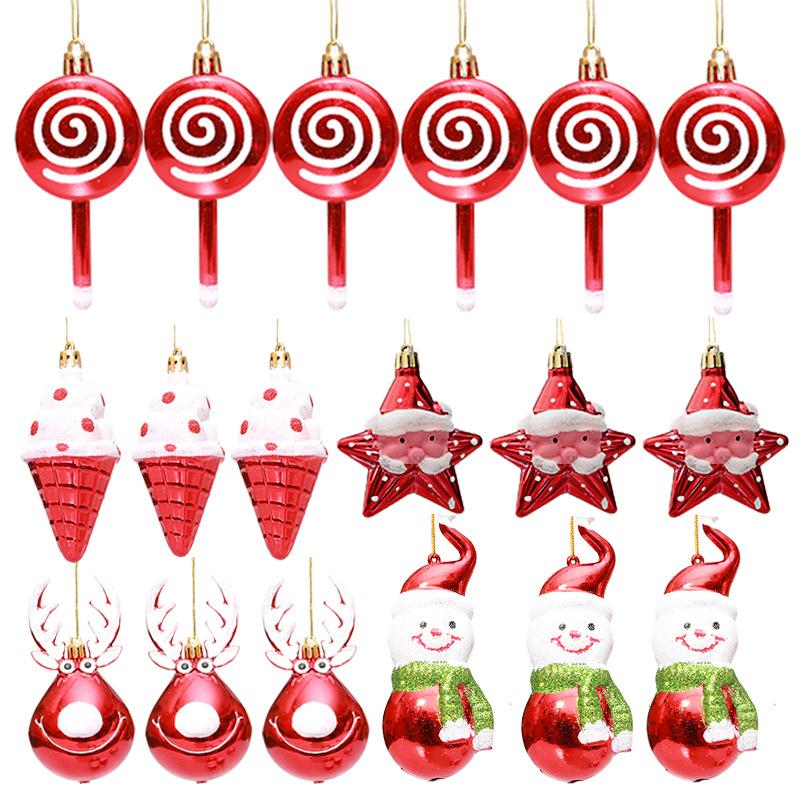 3/6Pcs/Pack Home Decoration New Year Plastic DIY Christmas High Quality Hanging Pendant Lollipop Gifts
