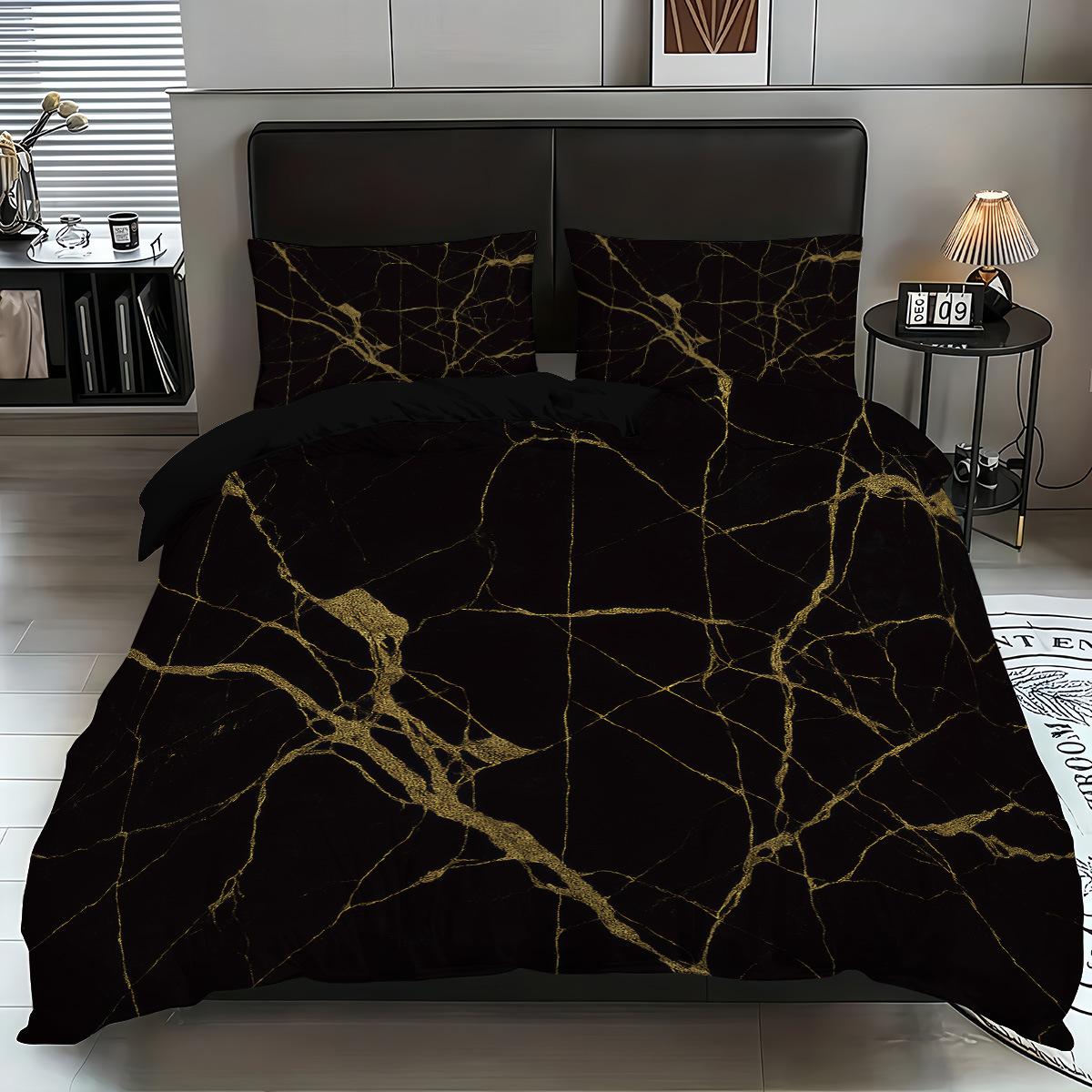 

Пододеяльник с мраморным узором, комплект из трех предметов, 3D цифровая печать, шлифованный пододеяльник, наволочка, постельное белье 135x200