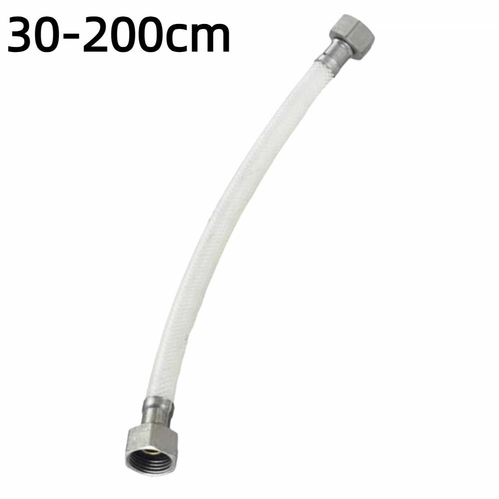 White High Pressure Flexible Hose 30-200cm Spiral Bathroom Water Inlet Hose Plastic Wrapped PVC Braided Hose Water Heater