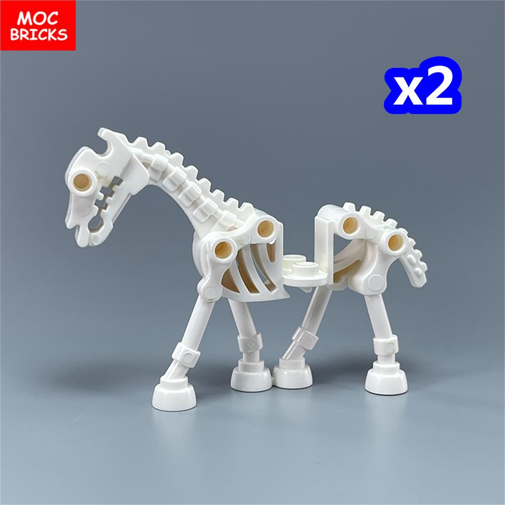MOC Bricks Military War Medieval Skeleton Horse Animal Action Figures Building Blocks Educational Toys For Children Gifts