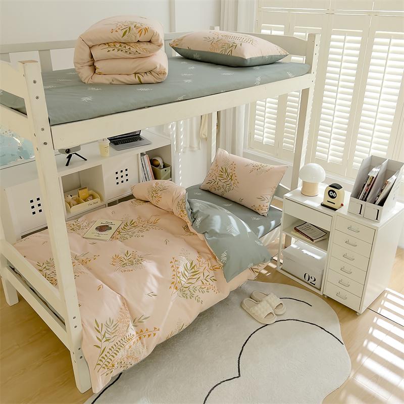 Lençol de cama de algodão macio e respirável de alta qualidade para dormitório estudantil, conjunto de 3 peças universal para cama de solteiro em dormitório