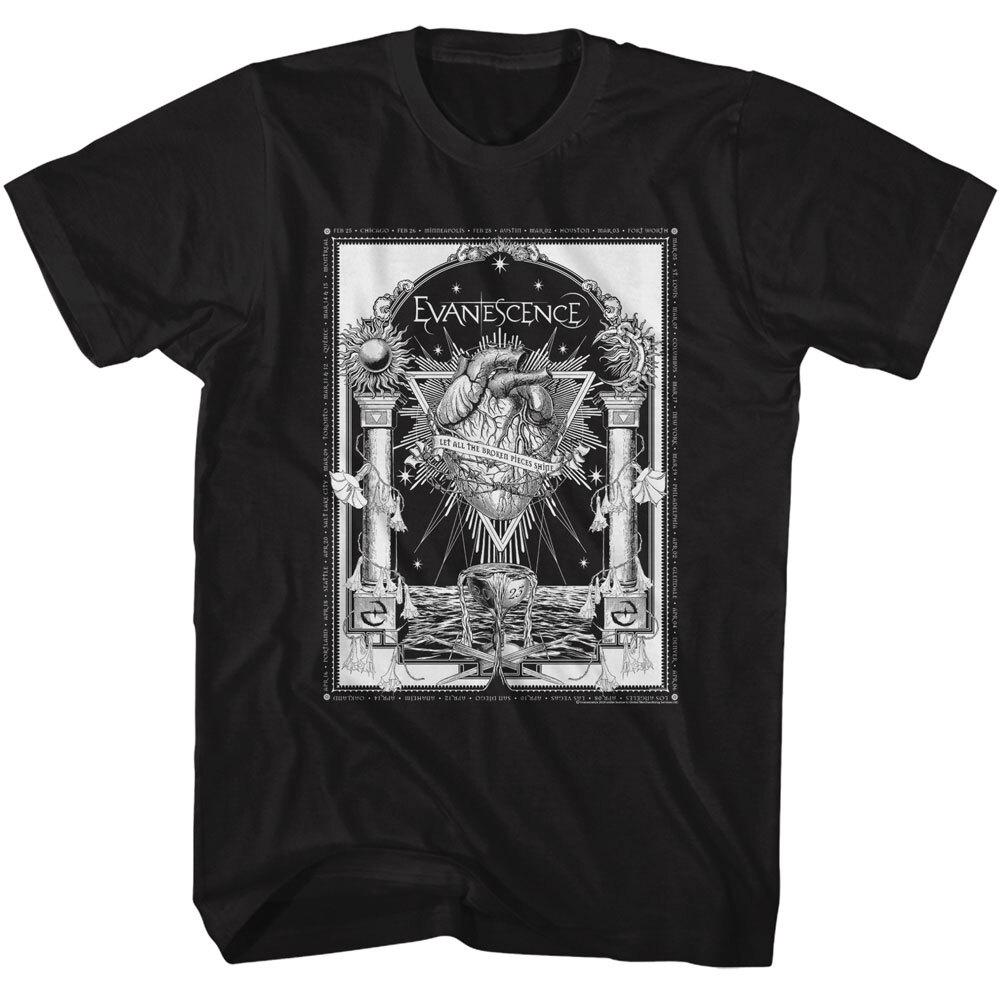 Evanescence Music Men039;s T-Shirt Broken Pieces Heart Album Alternative Rock Band Unisex T-Shirt