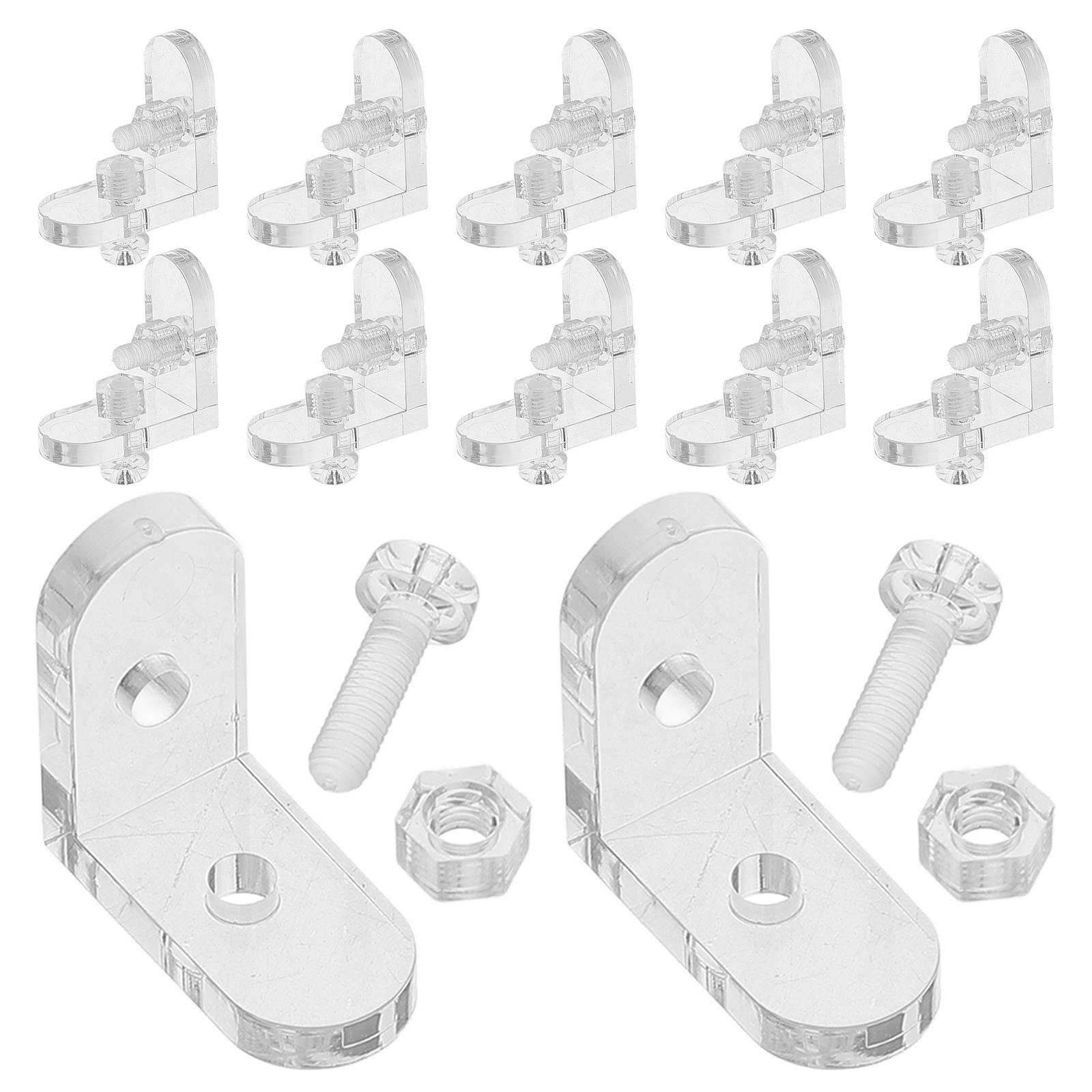 

20 шт. акриловых кронштейнов для ящиков, угловых скоб для полок, прозрачных полок, регулируемых