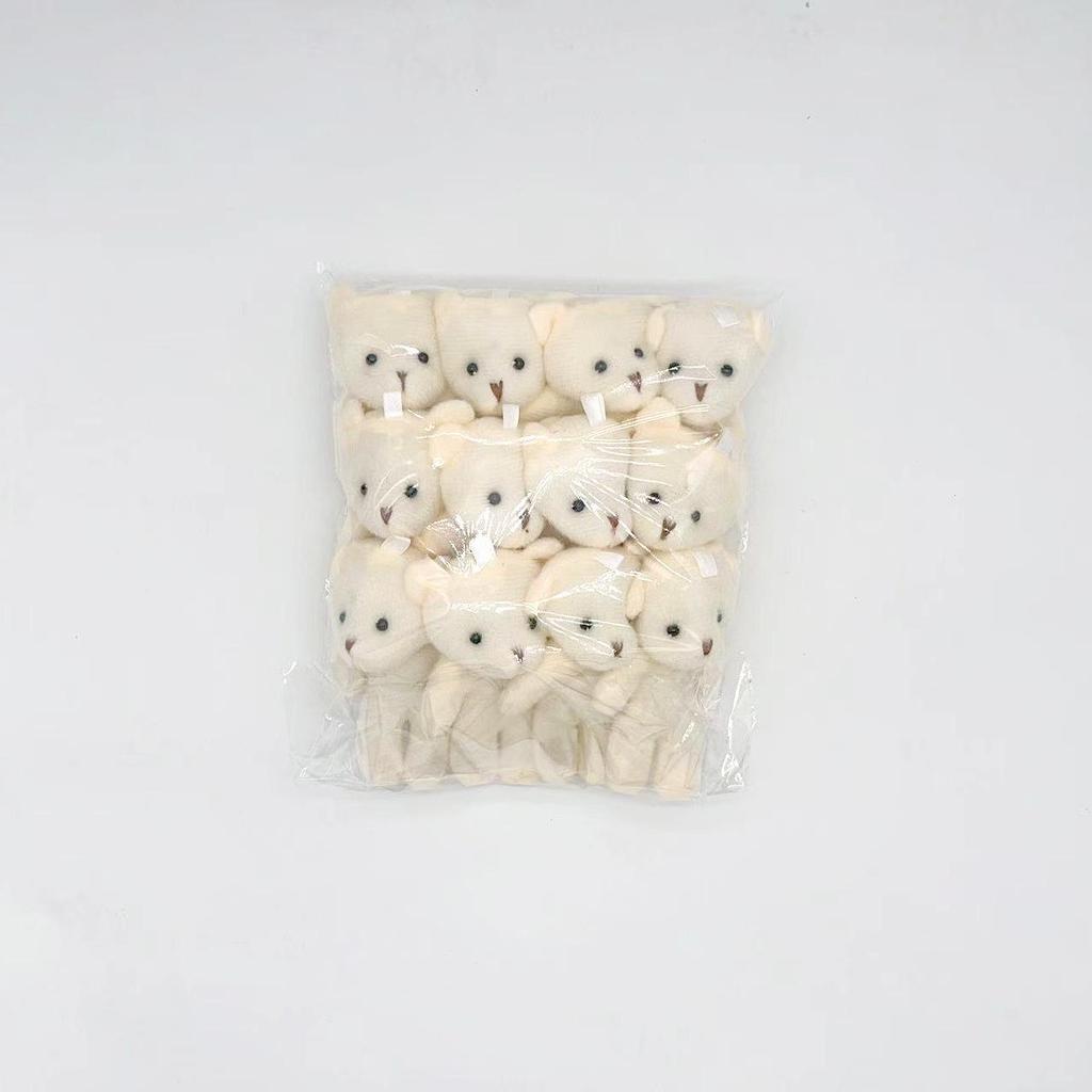 White Teddy Bear Keychain Plush Doll Accessory