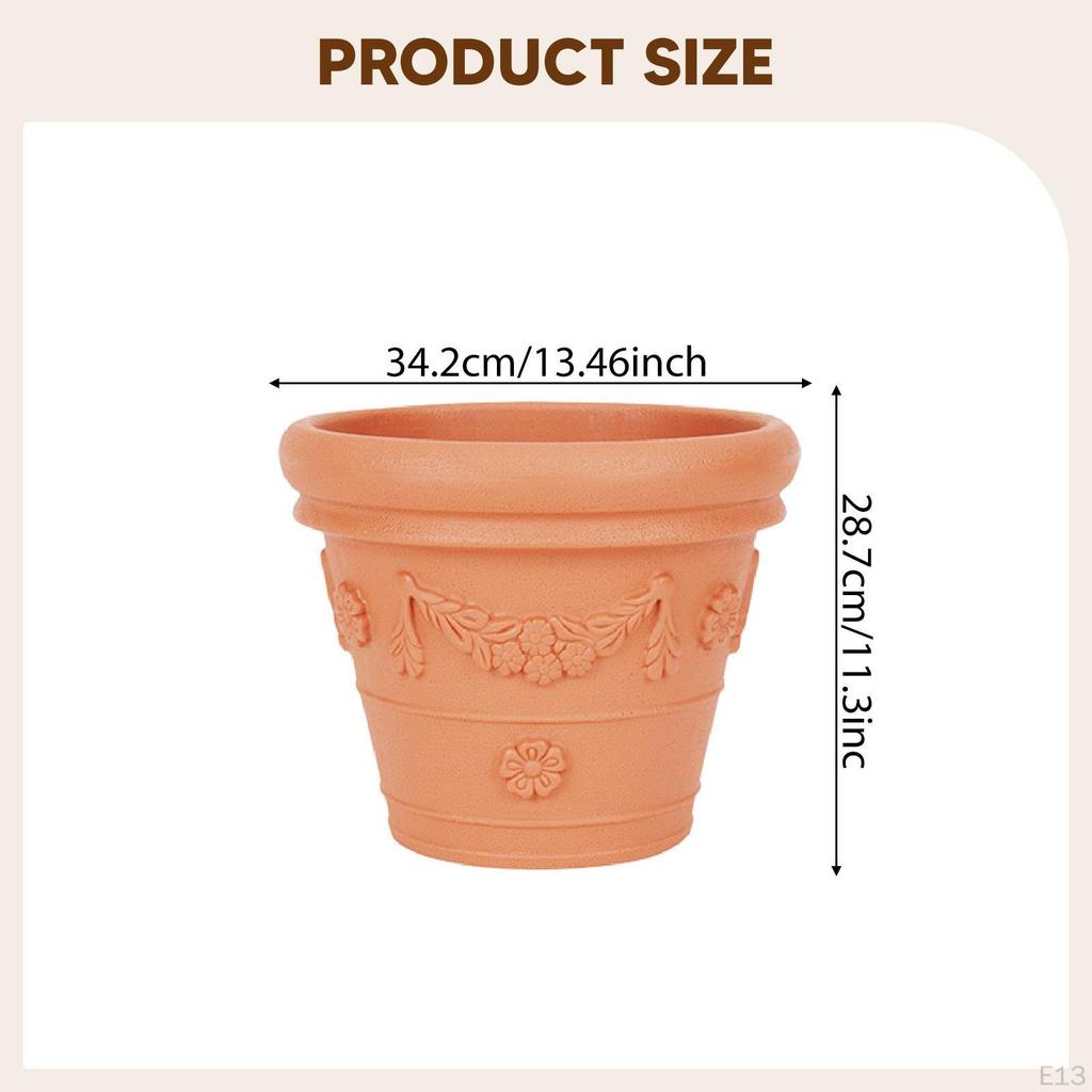Flower Pot Resin Plant Container Decorative Lightweight Planter Breathable Mesh for Home Garden