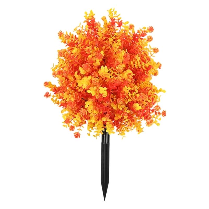 Realistic Artificial Eucalyptuses Leaves Ground Stakes For Outdoor Garden Decoration With Weather Resistant Plastic And Soft Rubber