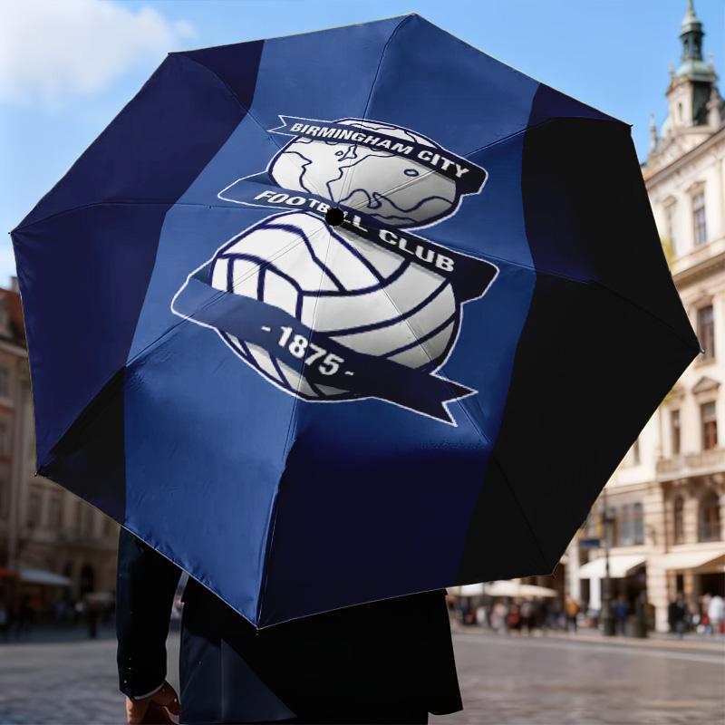1PC Birming-ham Football Club Printed Umbrella Folding umbrella, automatic umbrella 8-Frame for Travel, camping Fan gifts Christmas Gifts