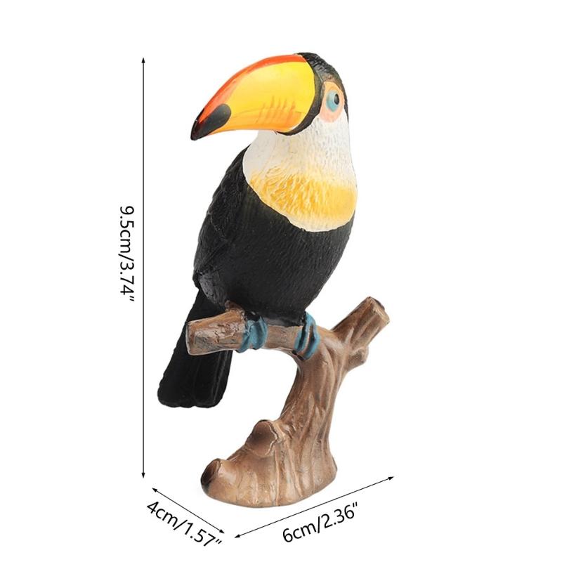 Realistic Toucan Figure Observation Display Static Model Statue Bird Figurine Playhouses Layout Kids Basket Stuffings