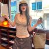 Ins Style Draped Collar Cami Top Women Sexy Pure Desire Spaghetti Strap Vest Summer Daily Wear