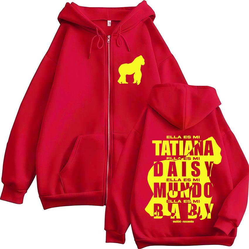 Rapper Rusowsky Daisy Tour Album Merch Reißverschluss Hoodie Herren Retro Übergroße Jacke Sweatshirt Streetwear