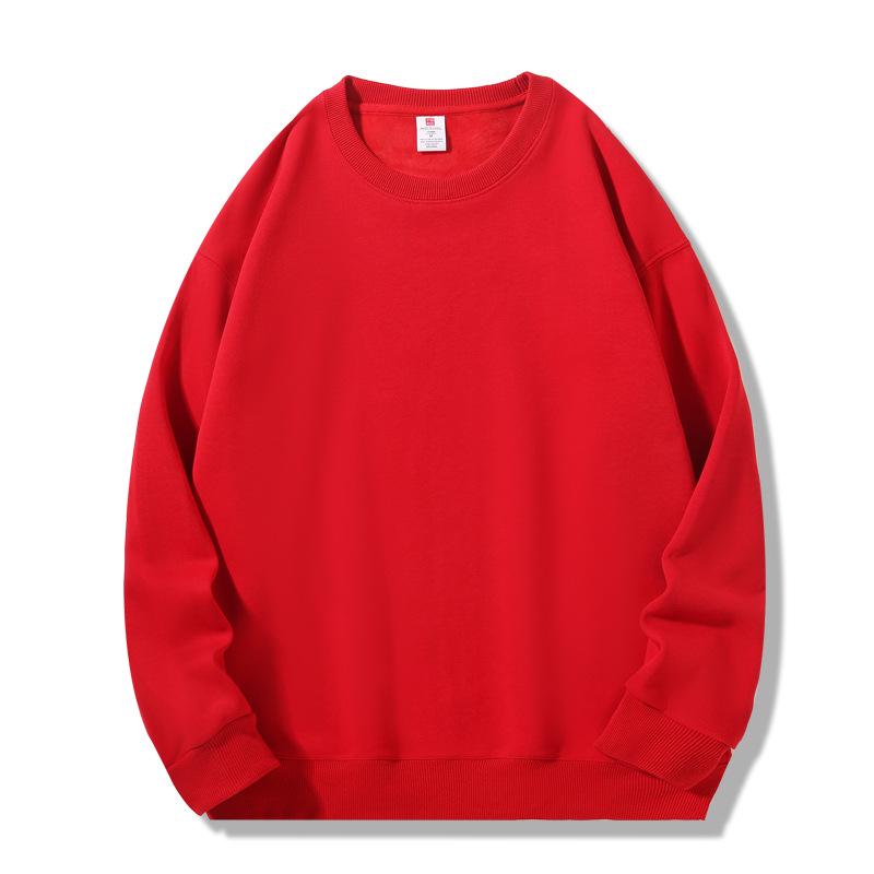 16-kleurige geborstelde katoenen fleece ronde hals casual hoodie voor koppels