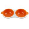Doppelschicht Mini Eierdämpfer Frühstück Eierpochierer Küche für Mikrowelle (Orange)
