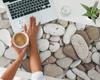 Durable Non-Slip Desk Mat Beach Stones 120X60 Cm