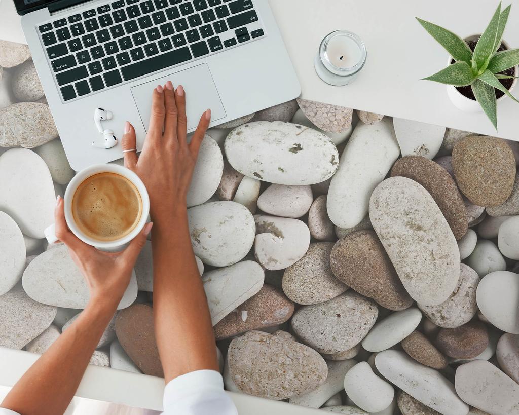 Durable Non-Slip Desk Mat Beach Stones 120X60 Cm