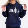 Created with A Purpose Hoodie Faith Hoodies Bible Saying Mikina s kapucí Unisex svetr s dlouhým rukávem Křesťanské mikiny Topy