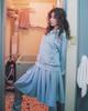 Loaegsyueol Jersey Midi Warmer Skirt_Icy Blue