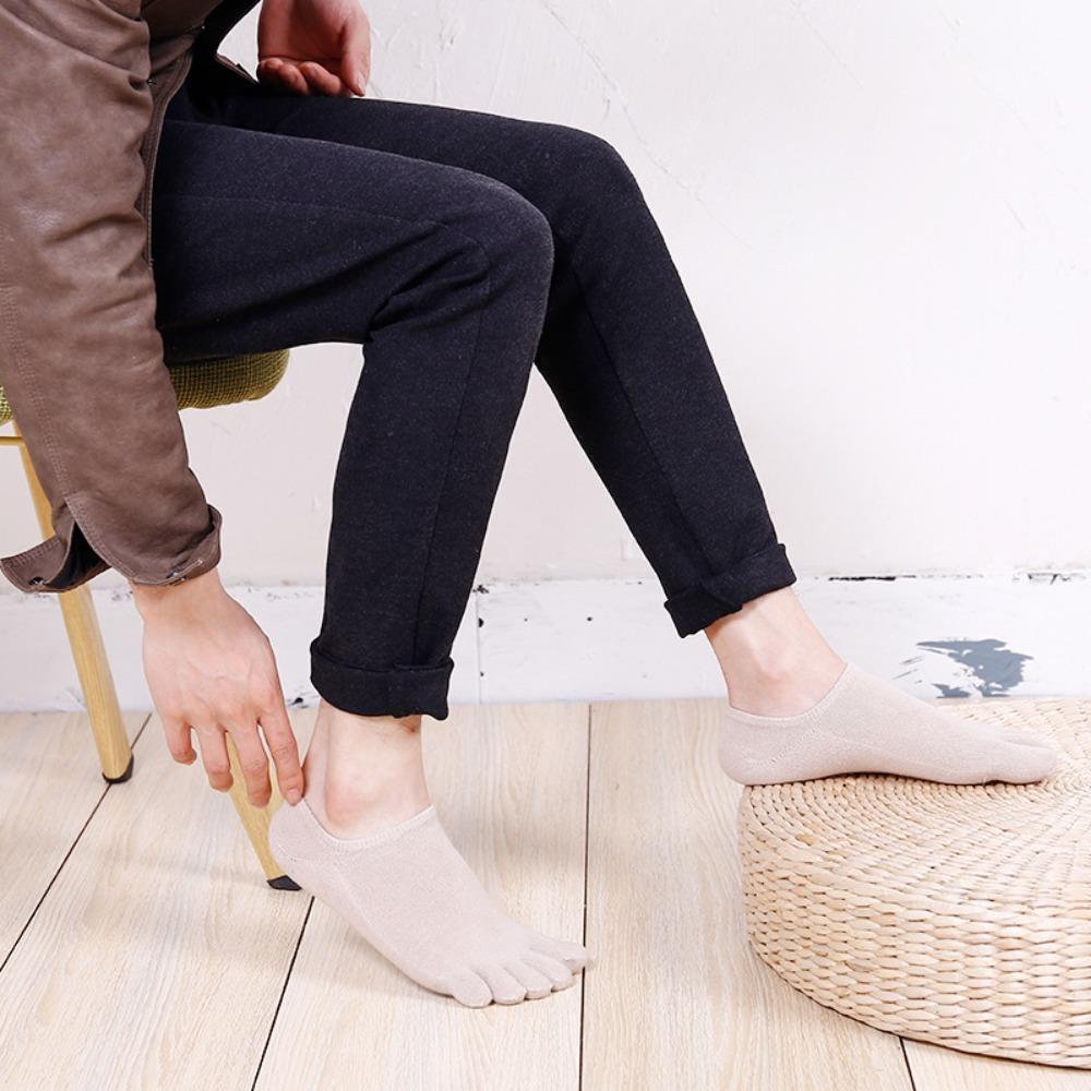 Cotton Men's Five Toe Socks Anti-skid Five Finger Invisible Socks Fashion   Men