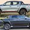 4Pcs Car Stickers Side Door Rear Trunk 4X4 Stripe Graphics For Mitsubishi L200 Triton Vinyl Decal Pickup Tuning