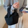 Multi-pouch Simple Commuting Tote Bag Large Capacity Solid Color Handbag Folded Bucket Bag  Unisex