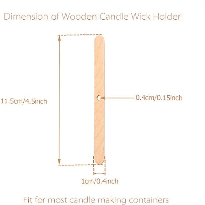 50 Pieces Wooden Candle Wick Holders for Candle Making, Candle Wick Centering Device, DIY Candle Making Accessories